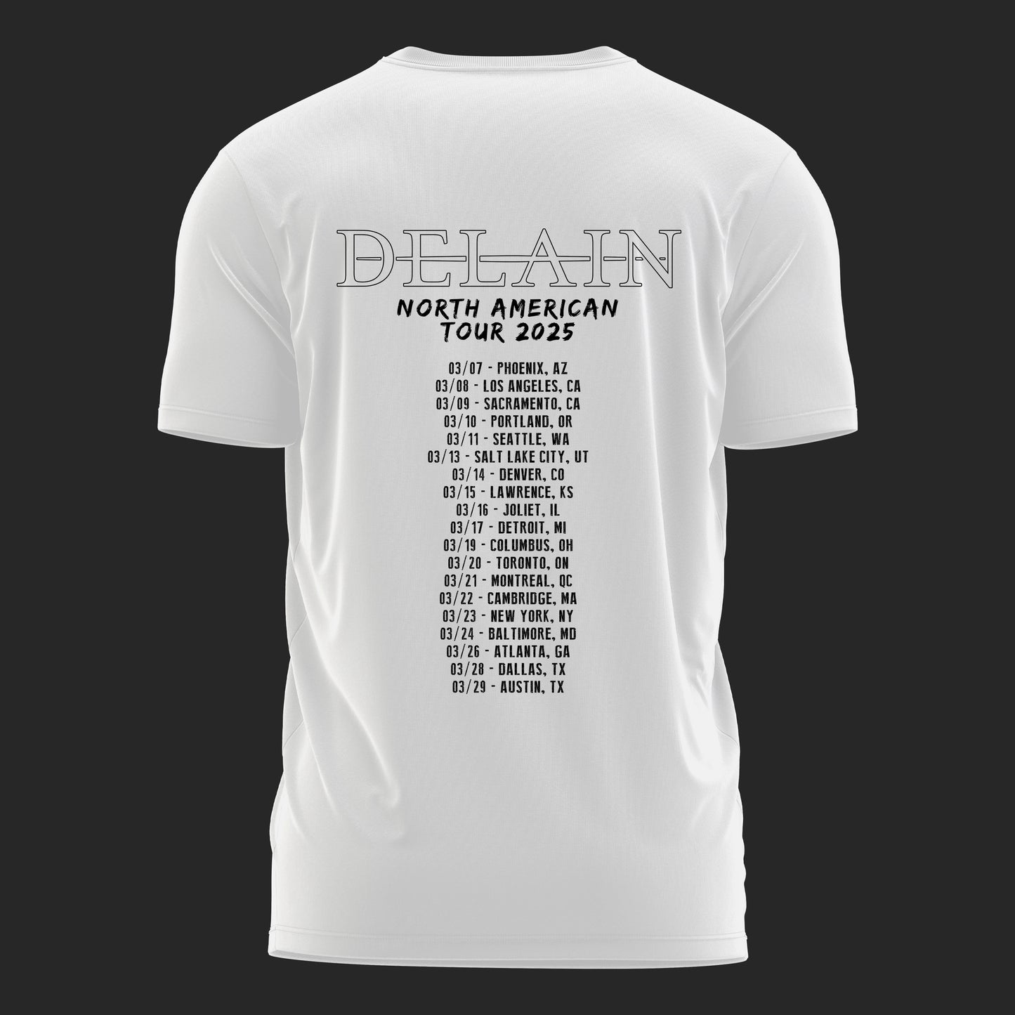 Peacocks White 2025 North American Tour T-Shirt