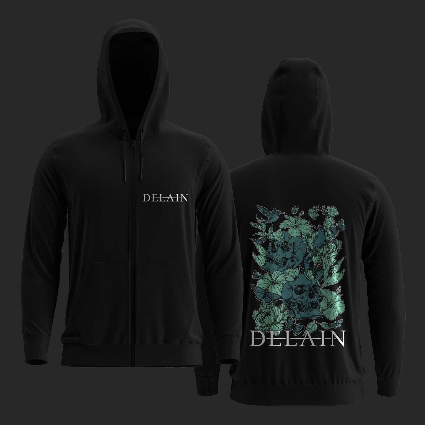 Skulls Zipper Hoodie